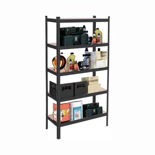 Springos Opbergrek | Stellingkast | Stellingkast Metaal | 675 Kg | Zwart | 150 X 75 X 30 Cm