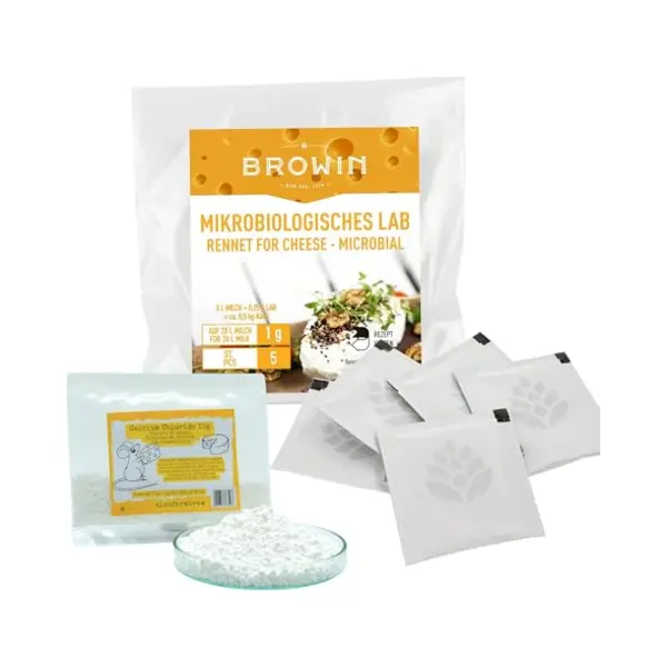 AlcoFermBrew Rennet And Calcium Chloride 10g - Sufficient For 100L Of Milk | Powder Rennet, Cheesemaking, Cheese Culture, Home Made Cheese thumbnail
