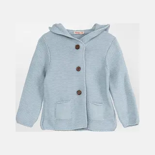 Minora Baby Gebreid Vest Met Capuchon Konijn- Baby Kleding Jongens En Meisjes- Jongen Winterjas-Hoogwaardige Baby Vest-Blauw 12 Maanden/80-