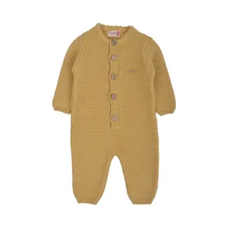 Minora Gebreide Baby Kleding Jongens-Unisex Boxpakje-Kraamcadeau-Babyshower-Newborn Overalls Winter- Mosterd-6/9 Maanden- Sinterklaas