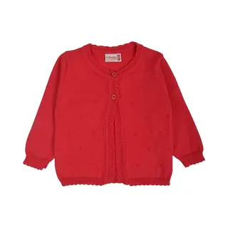 Minora Baby Gebreid Vest - Baby Kleding Jongens En Meisjes- Hoogwaardige Baby Vest- Kraamcadeau - Babyshower, Newborn-Rood 1/3 Maanden- Sinterklaas