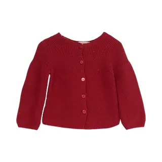 Minora Baby Gebreid Vest - Baby Kleding Jongens En Meisjes- Hoogwaardige Baby Vest- Kraamcadeau - Babyshower, Newborn-Rood 12 Maanden- Sinterklaas