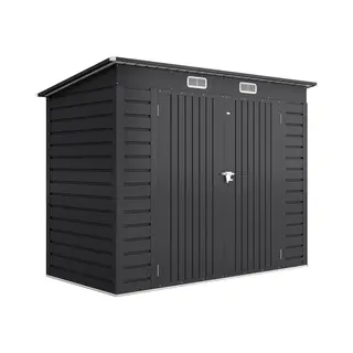 Gereedschapsschuur Metaal Met Dubbele Deuren - 249x121x183cm - Grijs