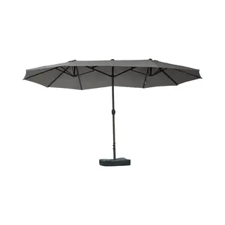 4goodz Duo-parasol-Set Met Parasolvoet - 460x270 Cm Brede Parasol - Grijs