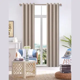 Sb Line Kant En Klaar Gordijn - Verduisterend - Met Ringen - 140x260 Cm - Zand
