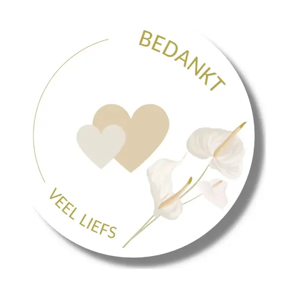 Bedank Stickers - Veel Liefs - 20 Stuks - 4 Cm - Voor Bedankjes thumbnail