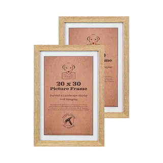 Picture Frame Uk Set Van 2 Fotolijsten Fotomaat 20x30 Cm - Mdf Hout - Licht Eiken - Fotokader - Posterlijst