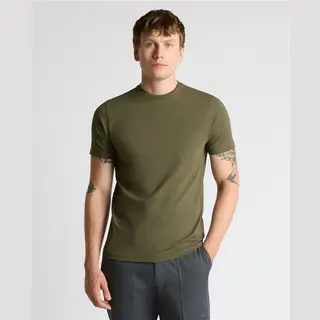 Remus Uomo Tapered Fit Cotton-Stretch T-Shirt In Green - S