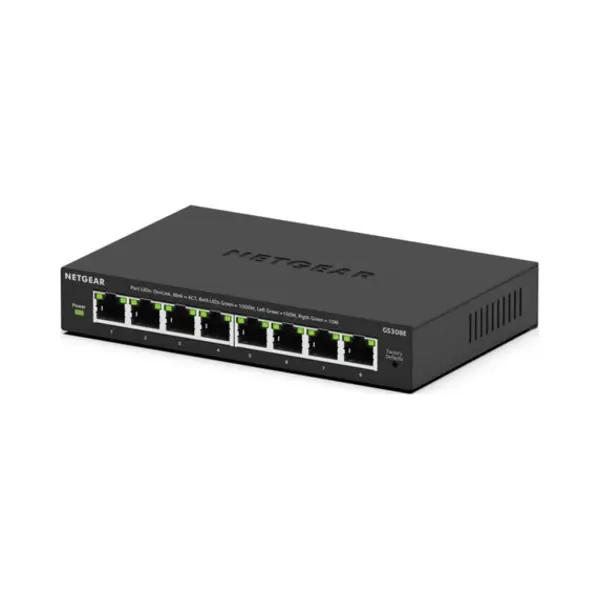 Netgear GS308E Managed L2/L3 Gigabit Ethernet (10/100/1000) Zwart thumbnail