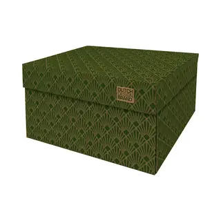 Dutch Design Brand - Dutch Design Storage Box - Opbergdoos - Opbergbox - Bewaardoos - Roaring 20's - Art Deco Velvet Green