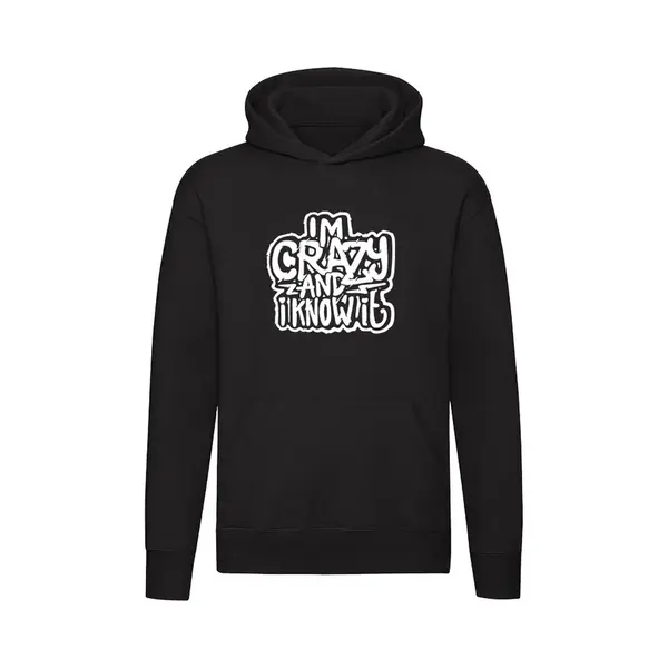 Sol's I'm Crazy And I Know It | Unisex | Trui | Sweater | Hoodie | Capuchon | Zwart | Ik Ben Gek En Ik Weet Het | Knetter | Idioot | Tekst thumbnail