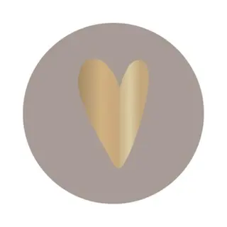 Sluitsticker - Sluitzegel Gouden Hart Glans | Licht Grijs – Goud | Bedankje – Envelop | Hart - Hartje | Chique | Envelop Stickers | Cadeau –