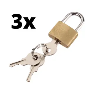 Hangslot 3 Stuks - Kofferslot - 3 Stuks - Sloten - Sleutelslot - Hangsloten - Slot Met Sleutel - Kofferslot - Cijferslot - Reisslot - Slot - Hangslot