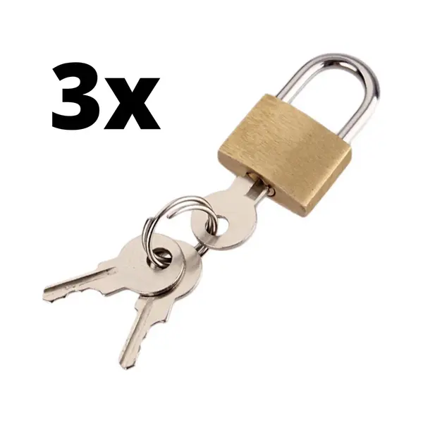Hangslot 3 Stuks - Kofferslot - 3 Stuks - Sloten - Sleutelslot - Hangsloten - Slot Met Sleutel - Kofferslot - Cijferslot - Reisslot - Slot - Hangslot thumbnail