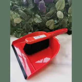 Vuilblik Met Borstel Rood 20x29x3cm