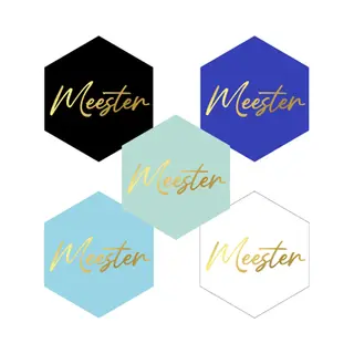 10x Meester Sluitstickers - Zeshoekig - Afscheid - Bedankje - 40 X 35 Mm - Goud Kleur - Traktatiesticker - Cadeausticker - Wensetiket Meester -