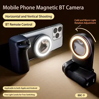 Magnetische Smartphonegreep Met Afneembare Bluetooth-afstandsbediening, Invullicht, Beeldgestabiliseerde Selfiegreep En Fotostandaard.