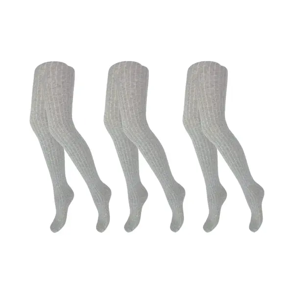 3 Pack Maillots - Meisjes - Rib - Grijs - Maat 134/140 thumbnail