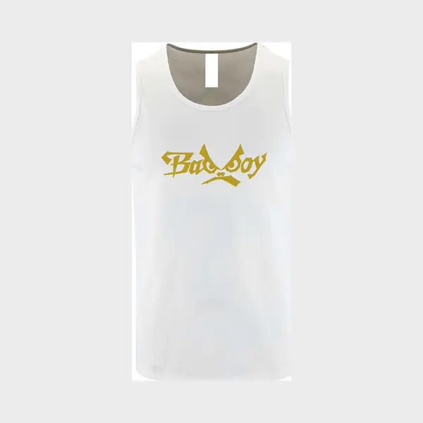 Witte Tanktop Met “ BadBoy “ Print Goud Size S thumbnail