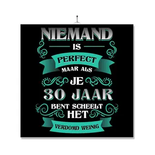 Mc Living Tegel Met Opdruk | Kado | Cadeau | Verjaardag | Niemand Is Perfect Maar Als Je 30 Jaar Bent Scheelt Het Verdomd Weinig