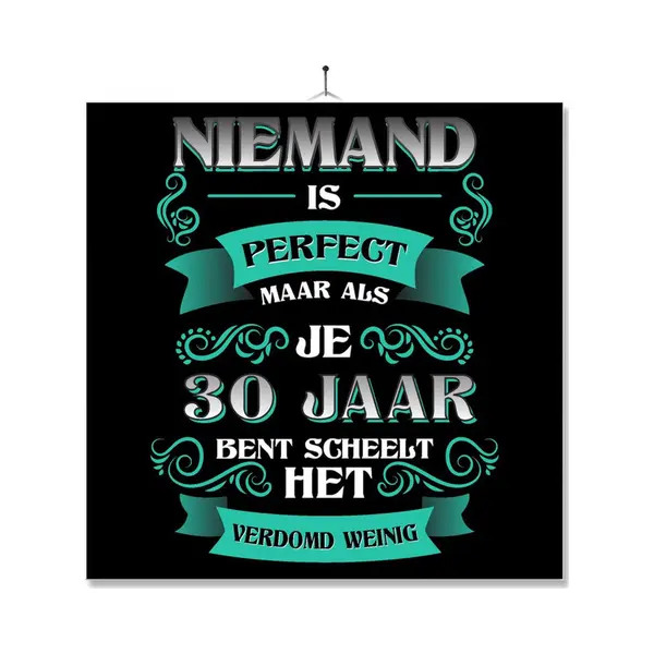 Mc Living Tegel Met Opdruk | Kado | Cadeau | Verjaardag | Niemand Is Perfect Maar Als Je 30 Jaar Bent Scheelt Het Verdomd Weinig thumbnail