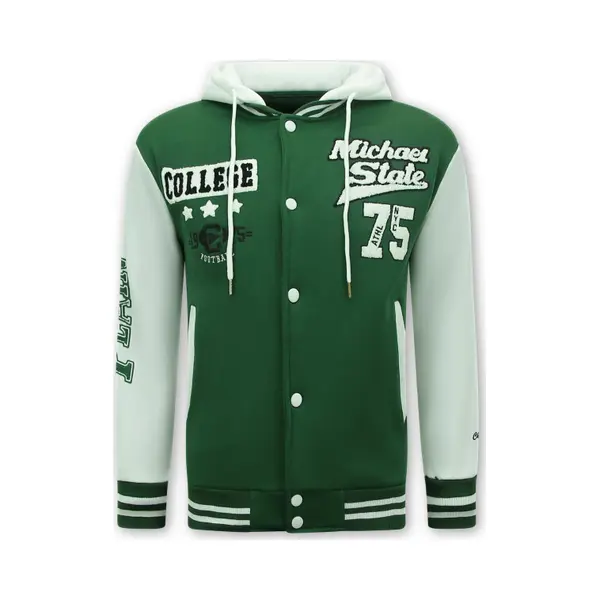 Enos Baseball Vest Met Capuchon - 905 - Groen thumbnail