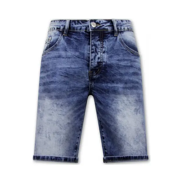 Enos Korte Spijkerbroek Heren Stretch - Denim Short - Blauw thumbnail