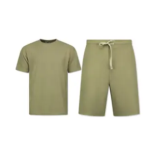 Enos Zomerset Heren - Oversized T Shirt Heren - Korte Broek Heren - Twinset - Sweat Short Heren - Combisets - 918 - Bruin - Maat, L
