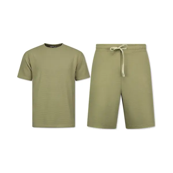 Enos Zomerset Heren - Oversized T Shirt Heren - Korte Broek Heren - Twinset - Sweat Short Heren - Combisets - 918 - Bruin - Maat, L thumbnail