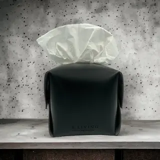 E.Living - Nieuw 2023 -Zwart - Leren Tissuehouder - Pu Leer - Tissues - Modern - Kantoor - Decoratief - Tissue Opbergen - Eettafels - Werkbladen -