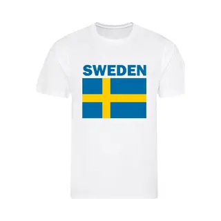 Print Fabrique Zweden - Sweden - T-shirt Wit - Voetbalshirt - Maat, L - Landen Shirts