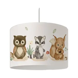 Bi & Li Creaties Hanglamp Woodland Bosdieren-kinderkamerdecoratie-lampen-bosdieren-beer-hertje-uil-eekhoorn-bos-kinderkameraccessoires