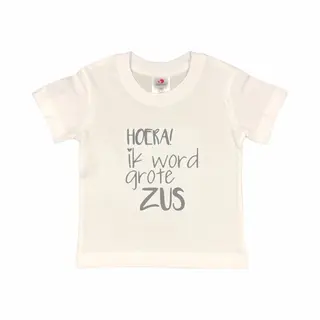 Shirt Aankondiging Zwangerschap Ik Word Grote Zus | Korte Mouw | Grijs | Maat 86/92 Zwangerschap Aankondiging Bekendmaking Baby Big Sis Sister