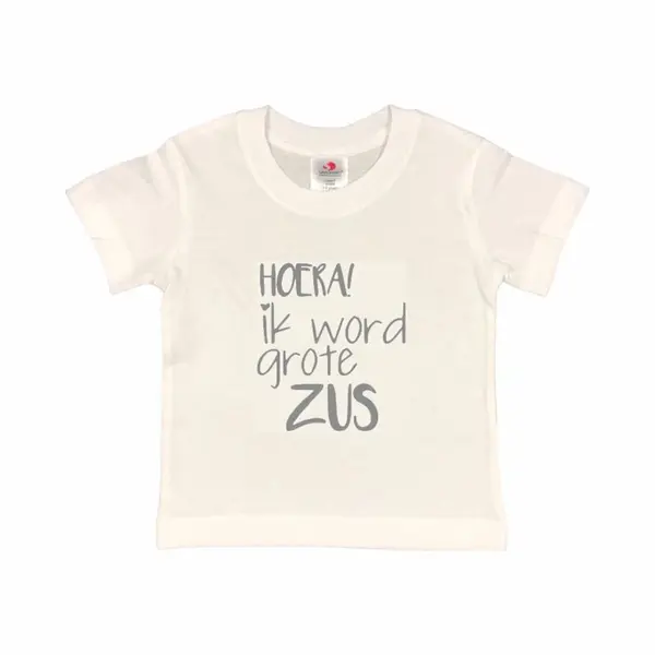 Shirt Aankondiging Zwangerschap Ik Word Grote Zus | Korte Mouw | Grijs | Maat 86/92 Zwangerschap Aankondiging Bekendmaking Baby Big Sis Sister thumbnail