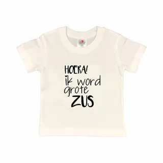 Shirt Aankondiging Zwangerschap Ik Word Grote Zus | Korte Mouw | Zwart | Maat 122/128 Zwangerschap Aankondiging Bekendmaking Baby Big Sis Sister