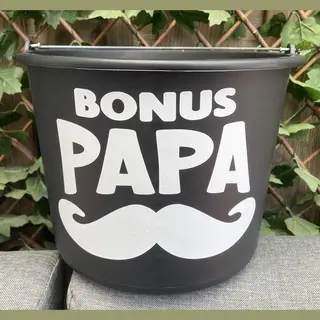 Cadeau Emmer - 12 Liter- Met Tekst, Bonus Papa - Auto Wassen - Vaderdag - Kleur Blauw - Cadeau - Bonus VaderKado - Verjaardag - Feest - Feestje -