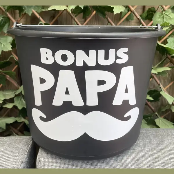 Cadeau Emmer - 12 Liter- Met Tekst, Bonus Papa - Auto Wassen - Vaderdag - Kleur Blauw - Cadeau - Bonus VaderKado - Verjaardag - Feest - Feestje - thumbnail