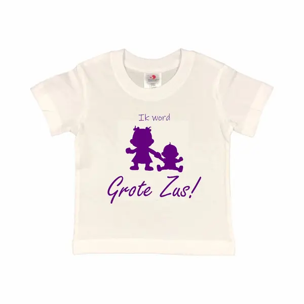 Shirt Aankondiging Zwangerschap Ik Word Grote Zus! 2.0 | Korte Mouw | Wit/paars | Maat 110/116 Zwangerschap Aankondiging Bekendmaking Baby Big Sis thumbnail