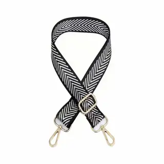 Bag Strap Geometrisch - Goud Metaal - Schouderband - Tassenriem - Tasriem- Schouderriem - Zwart Zilver - Tas Hengsel - Tassen Band - Cameratas Band -