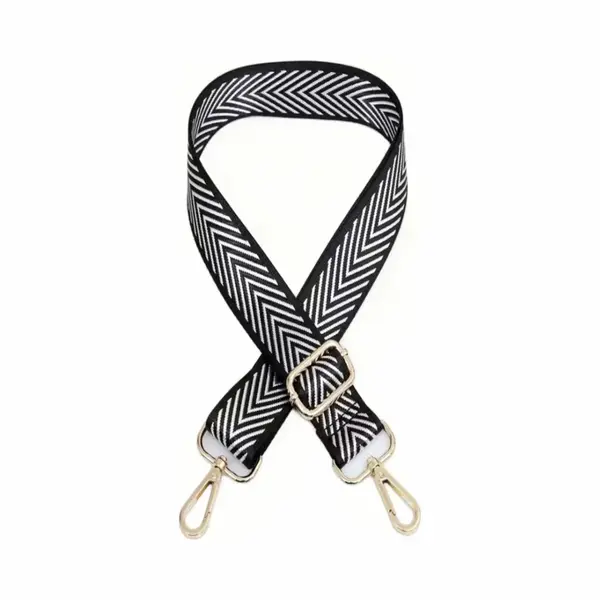 Bag Strap Geometrisch - Goud Metaal - Schouderband - Tassenriem - Tasriem- Schouderriem - Zwart Zilver - Tas Hengsel - Tassen Band - Cameratas Band - thumbnail