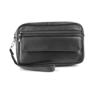 Fana Bags | Leren Polstas Zwart | Polstasje Plat | Polstas Leer | Heren Polstas | Leren Toilettas | Vaderdag