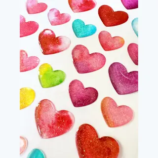 Allemaalstickersenzo Gel Stickers Hartjes Met Glitters – 36 Valentijn Stickers