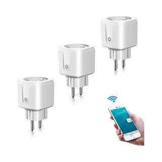 3-Pack Slimme Stekker 16A - WiFi Smart Plugs Met Energiemeter – Compatibel Met Google Home & Alexa – Ios & Android