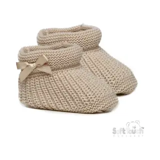 softtouch Soft Touch Babyslofjes Gebreid Met Strikje (Zijkant) New Born 0-3 Maanden Biscuit