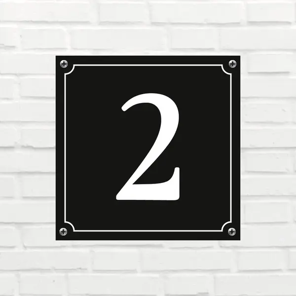 Namengigant Huisnummerbord Mat Zwart Deluxe - Nummer 2 - Incl. Bevestiging thumbnail