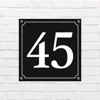 Namengigant Huisnummerbord Mat Zwart Deluxe - Nummer 45 - Incl. Bevestiging