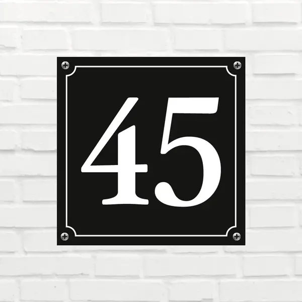Namengigant Huisnummerbord Mat Zwart Deluxe - Nummer 45 - Incl. Bevestiging thumbnail