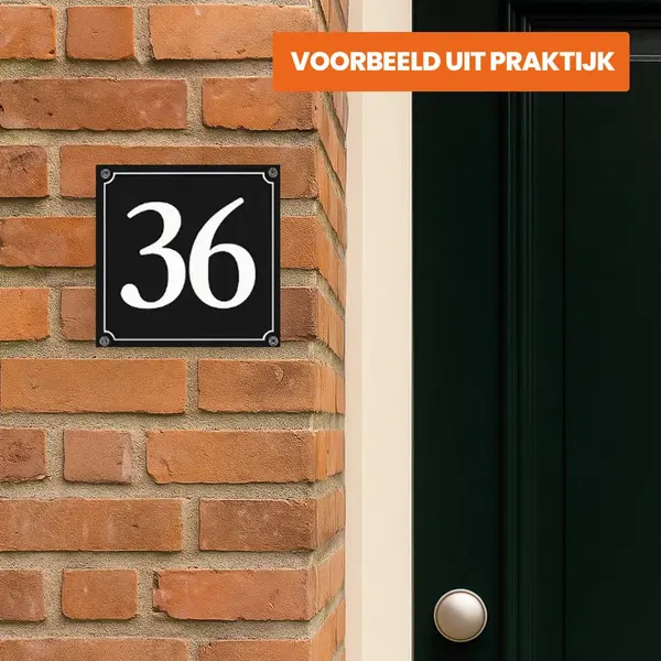 Namengigant Huisnummerbord Mat Zwart Deluxe - Nummer 56 - Incl. Bevestiging thumbnail