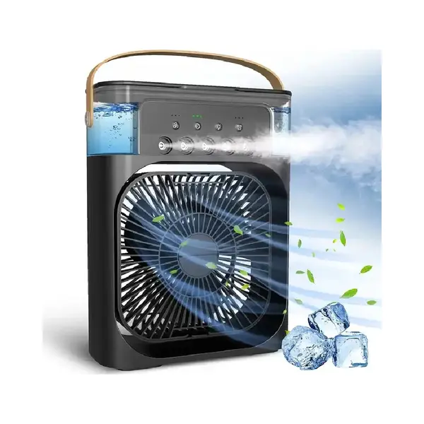 ice ventilator Draagbare 3 In 1 Ventilator Zwart – Mini Airco – Airco Met Water - Usb Ventilatoren - Mini Airco 3 In 1 – Aroma Diffuser – Draagbare thumbnail