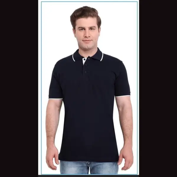 Katoen Polo T-Shirt- Size L- Navy Blauw thumbnail